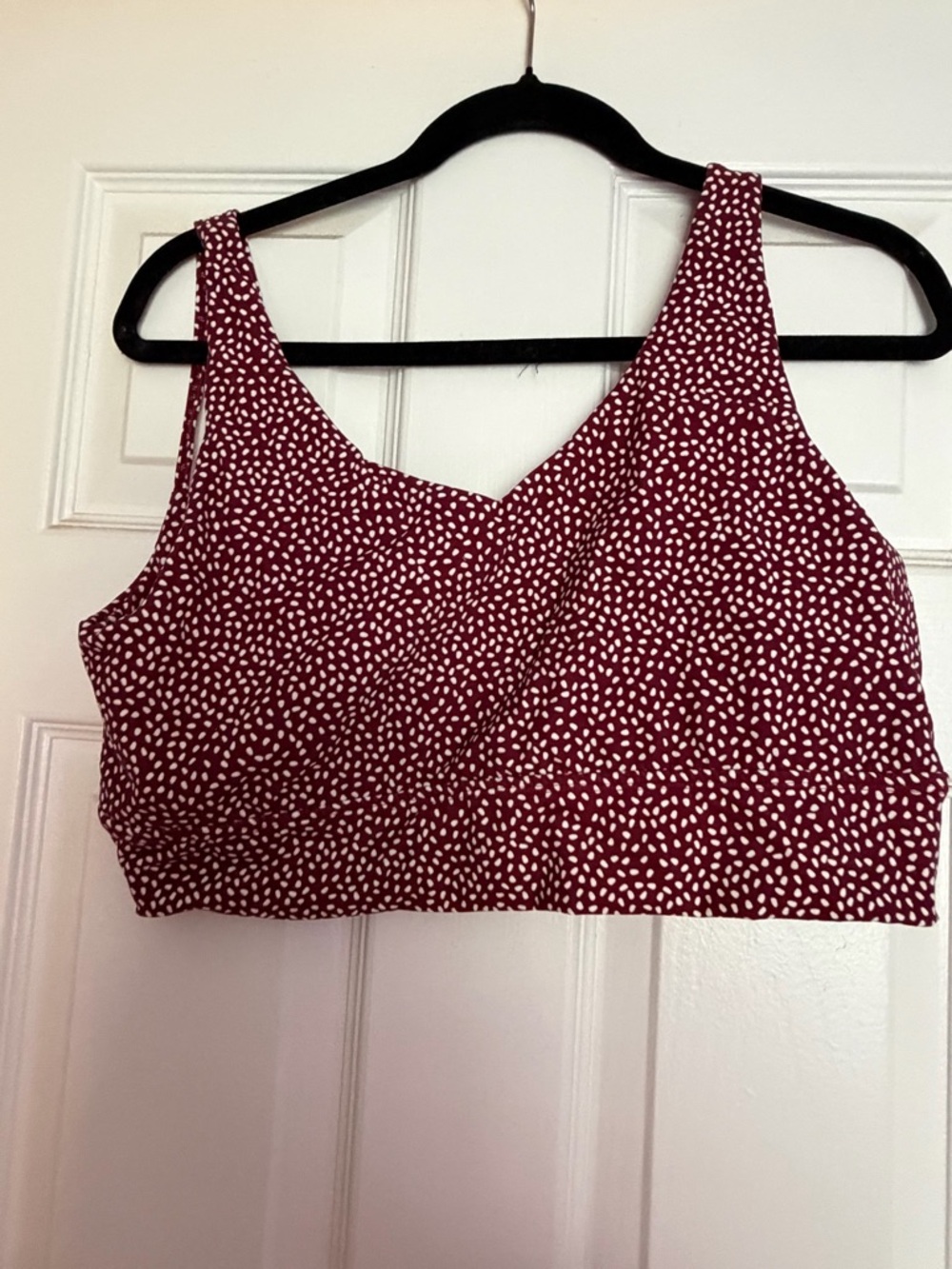 BuffBunny Burgundy Red Speckled V-Neck Crop Cami